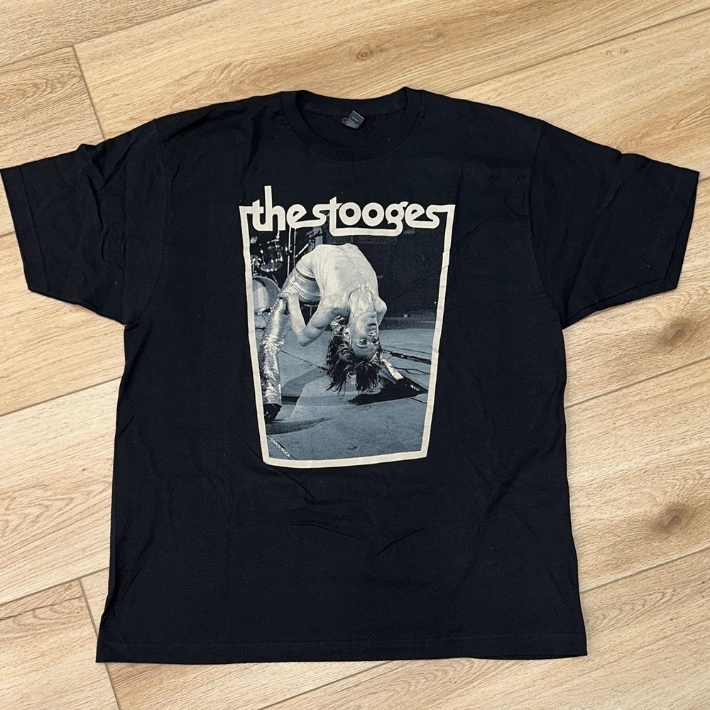 The Stooges Iggy Pop Mick Rock Black Graphic Punk Band Tee Men’s Size XL NWOT